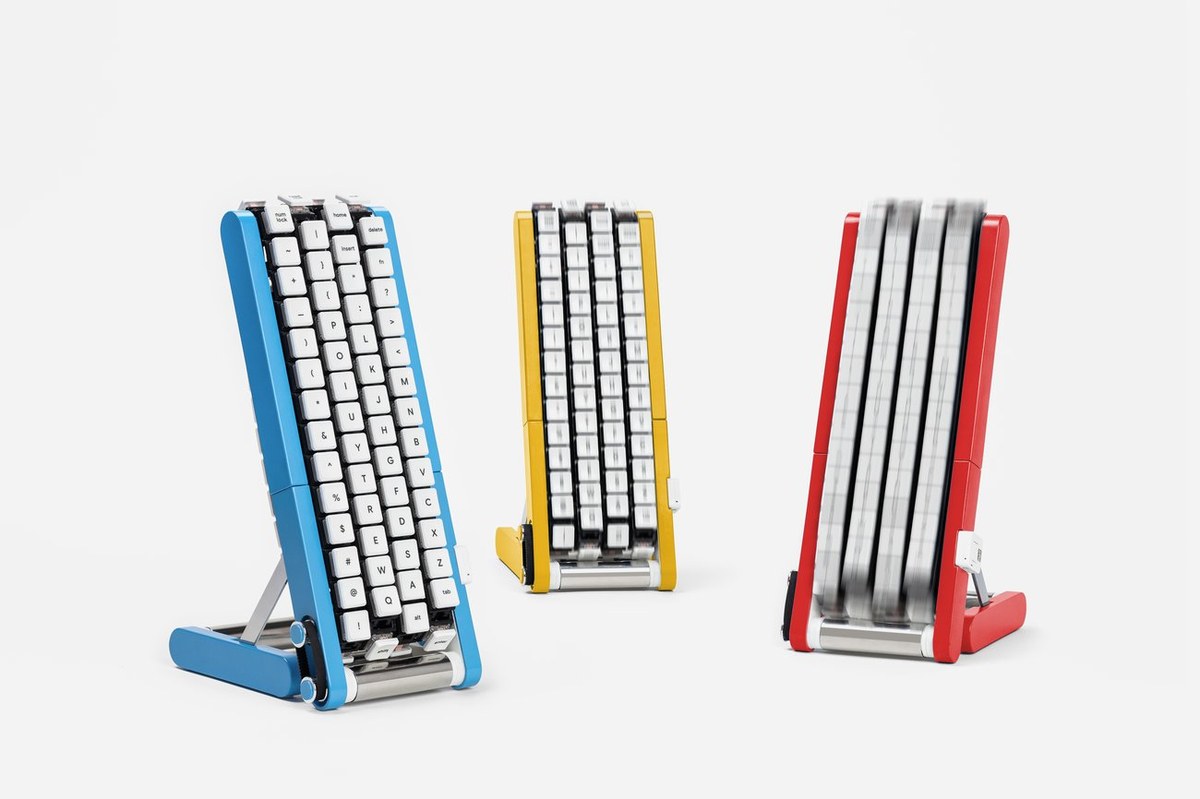 Google 日本推出的藍、黃、紅三色輸送帶鍵盤「Gboard くるくるバージョン」